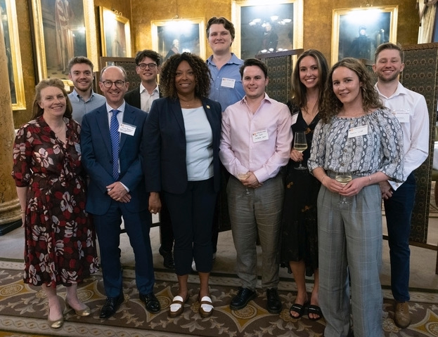 Relatives of Anton E B Schefer with the Dean of the McIntire School of Commerce